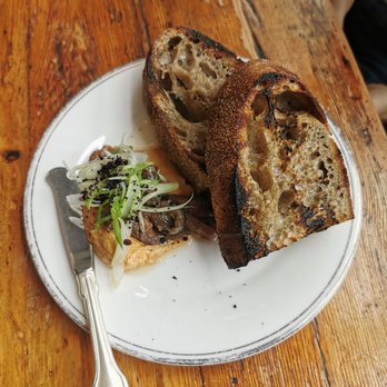 Homer - Anchovies w/ harissa butter and sourdough - Mediterranean Near Me - Seattle, Washington Homer - Anchovies w/ harissa butter and sourdough - Mediterranean Near Me - Seattle, Washington