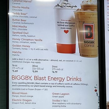 Biggby Coffee - a menu for biggby blast energy drinks - Coffee & Tea Near Me - Brook Park, Ohio Biggby Coffee - a menu for biggby blast energy drinks - Coffee & Tea Near Me - Brook Park, Ohio