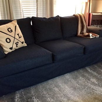 Burlap Upholstery Studio - Zippered individual pillow sofa slipcover! - Furniture Reupholstery Near Me - Georgetown, Texas