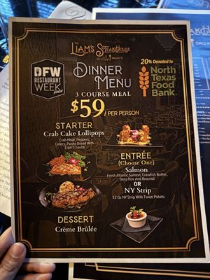 Menu photo 1 The Liam's Steakhouse Dallas, TX Menu photo 1 The Liam's Steakhouse Dallas, TX