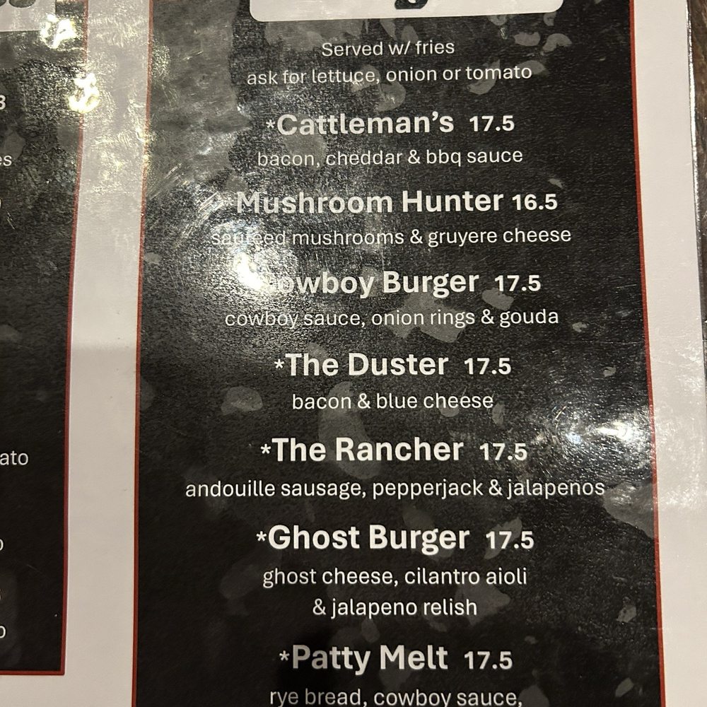 The Local American Saloon - Burger menu - American Near Me - Belgrade, Montana