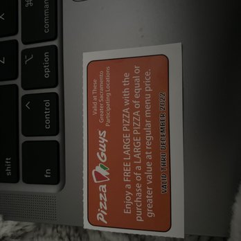 Pizza Guys - Picture of the coupon this location offers in ZBest coupon book. - Pizza Near Me - Sacramento, California