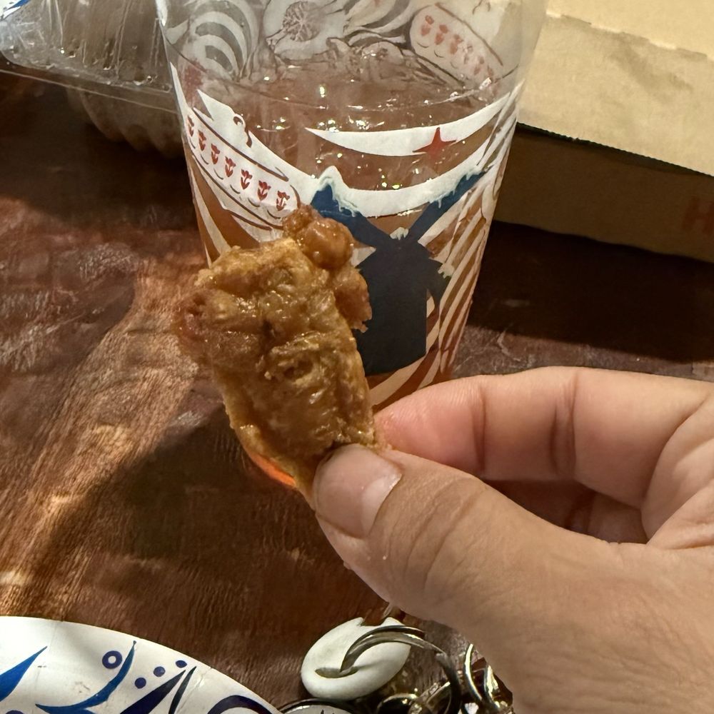 I don't why they think this is ok to serve to people. Little wings. Never going to this location again I don't why they think this is ok to serve to people. Little wings. Never going to this location again