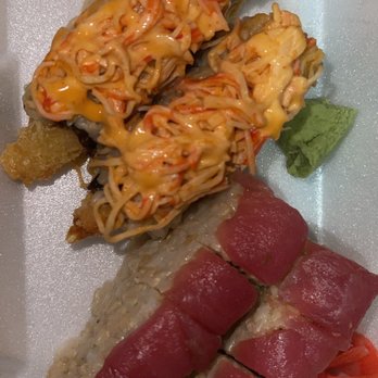 Hibachi Japanese Express - Snow Mountain Roll with brown rice and Crazy Tuna Roll with Brown Rice - Japanese Near Me - Wesley Chapel, Florida