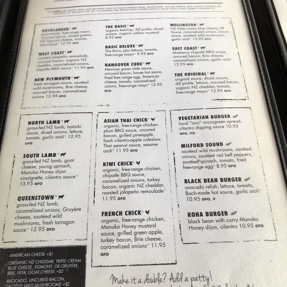 Burger Bach - Burger menu - Burgers Near Me - Richmond, Virginia Burger Bach - Burger menu - Burgers Near Me - Richmond, Virginia