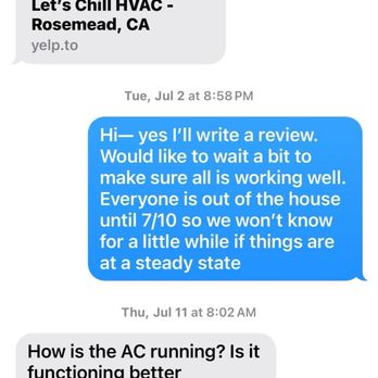 Let’s Chill HVAC - Text 1 - Heating & Air Conditioning/HVAC Near Me