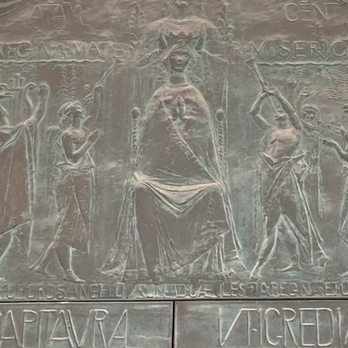 Cattedrale di Palermo - The bronze tableau over the main door. - Churches Near Me - Palermo, Pennsylvania