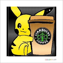 Even picachu enjoys Starbucks Coffee