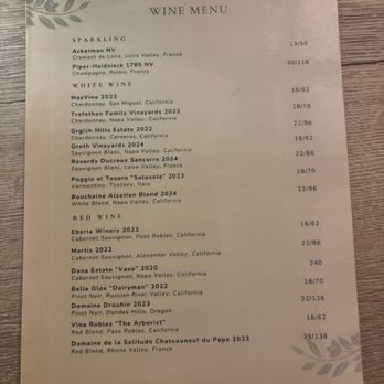Ash & Vine - Wine menu - Wine Bars Near Me - Palm Springs, California