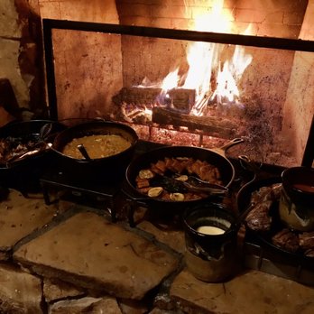 Fireside Dining - Stew, lamb steak, fish and gratin potatoes - French Near Me - Park City, Utah Fireside Dining - Stew, lamb steak, fish and gratin potatoes - French Near Me - Park City, Utah