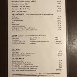 The Dukes Backwater Supper Club - Menu as of 10/29/2019