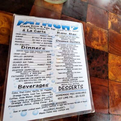 Menu photo 1 Fathom's Steam Room and Raw Bar Carrabelle, FL Menu photo 1 Fathom's Steam Room and Raw Bar Carrabelle, FL