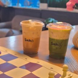 Biscoff coffee, and matcha