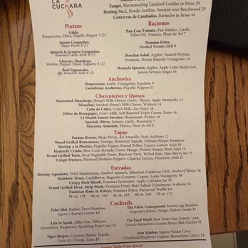 La Cuchara - Dinner menu - Basque Near Me - Baltimore, Maryland La Cuchara - Dinner menu - Basque Near Me - Baltimore, Maryland