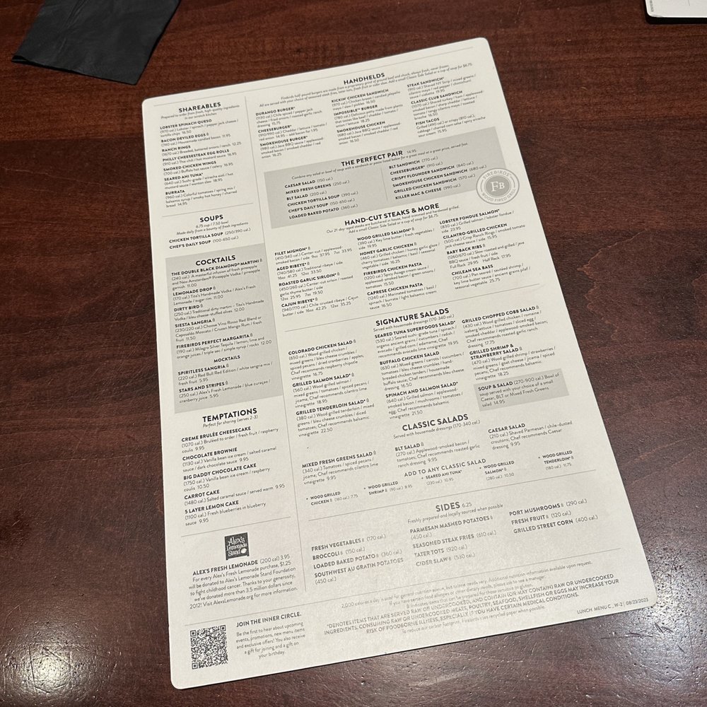 Firebirds Wood Fired Grill - Menu - Steakhouses Near Me - Omaha, Nebraska Firebirds Wood Fired Grill - Menu - Steakhouses Near Me - Omaha, Nebraska