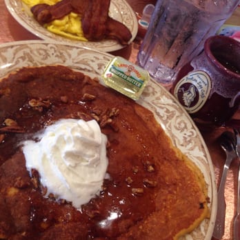 Another Broken Egg Cafe - Sweet potato pancake with bacon and eggs - Breakfast & Brunch Near Me - Pearland, Texas