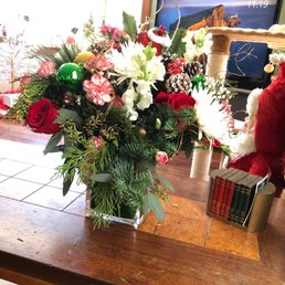 Christmas floral arrangement. Christmas floral arrangement.
