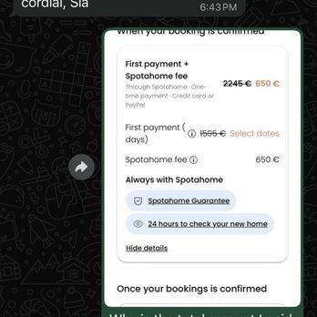 Spotahome - Asking about fee added to account, received same auto confirmation message template. - Real Estate Services Near Me - Madrid, M