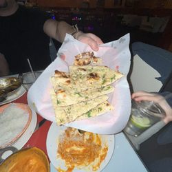 New Taj India - Garlic Naan is picture perfect-