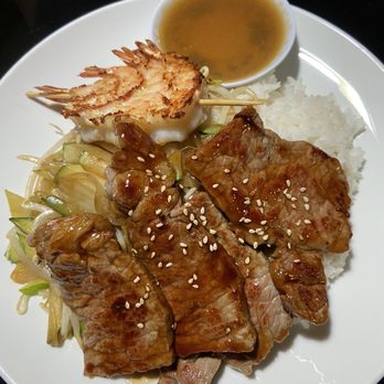 Mr Tokyo - Sliced Beef Teriyaki & Grilled Shrimp Combo - Japanese Near Me - Albuquerque, New Mexico