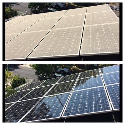Solar panel cleaning - Cleaning solar panels will improve the efficiency and production of the solar panel. Dirty solar panels can negatively impact efficiencies. Solar panel cleaning - Cleaning solar panels will improve the efficiency and production of the solar panel. Dirty solar panels can negatively impact efficiencies.
