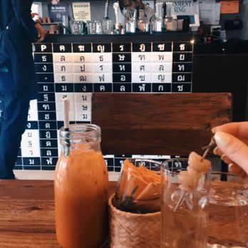 Sup Thai Kitchen  - Thai Iced Tea with a complimentary Longan Juice! :) - Thai Near Me - Fresh Meadows, New York