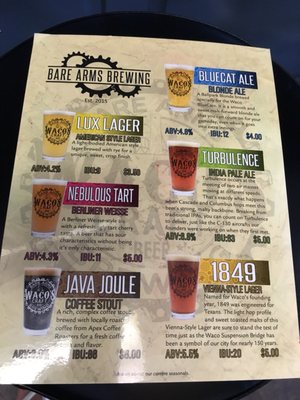 Menu photo 3 Bare Arms Brewing Waco, TX