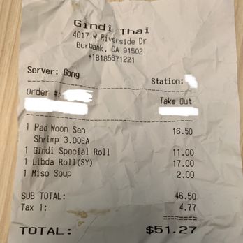 Gindi Thai - Correct prices - Sushi Bars Near Me - Burbank, California Gindi Thai - Correct prices - Sushi Bars Near Me - Burbank, California