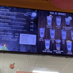 Menu as of February 2022