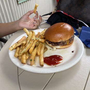 The Dutchie - Dutchman's burger(plain with cheese and garlic fries substituted for regular fries). - Seafood Near Me - Morro Bay, California The Dutchie - Dutchman's burger(plain with cheese and garlic fries substituted for regular fries). - Seafood Near Me - Morro Bay, California
