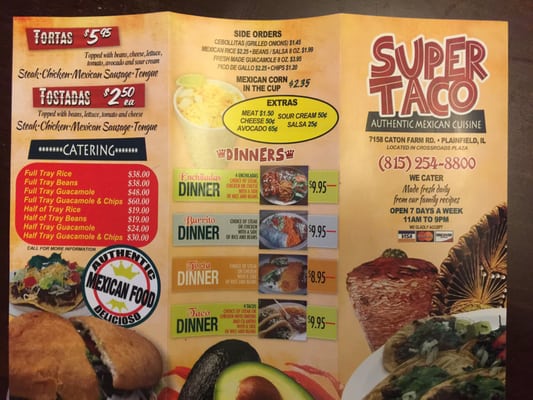 Menu photo 4 Super Taco Plainfield, IL
