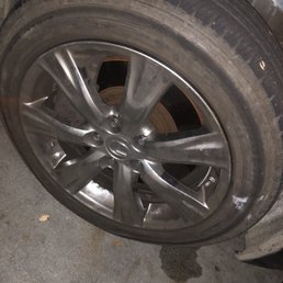 Almost fully flat with their mark on tire. Almost fully flat with their mark on tire.