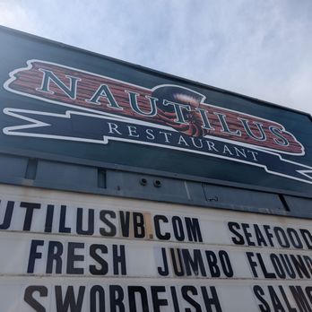 Nautilus Restaurant - Exterior sign YOU CANT MISS IT - Seafood Near Me - Virginia Beach, Virginia Nautilus Restaurant - Exterior sign YOU CANT MISS IT - Seafood Near Me - Virginia Beach, Virginia