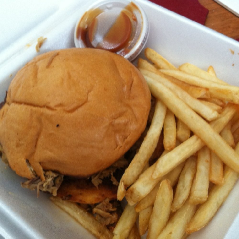 The Bone - Georgia Chopped Sandwich with old, cold fries - Barbeque Near Me - Gainesville, Virginia