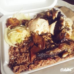 Rice & black beans, steamed cabbage, jerk chicken - Small $8 Rice & black beans, steamed cabbage, jerk chicken - Small $8
