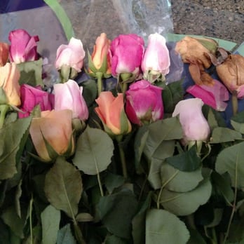Conroy's Flowers - Note the dead flowers on the top right.  This was a next-day delivery order, so it's not like it was in transit for very long. - Florists Near Me - Rancho Cucamonga, California