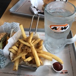 A&W - Burger and fries with water~