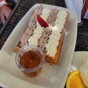 The Belgian Cafe - Chocolate mouse & whipped cream waffle - Breakfast & Brunch Near Me - Solvang, California The Belgian Cafe - Chocolate mouse & whipped cream waffle - Breakfast & Brunch Near Me - Solvang, California