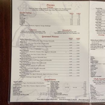 Village Pizza - Menu - Pizza Near Me - Moodus, Connecticut