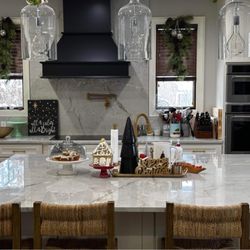 The Granite Guy - Finished kitchen - decorated for the holidays...