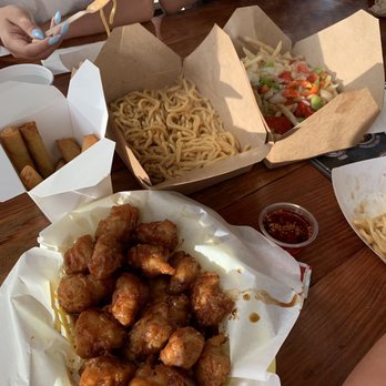 Monkey King Pub & Grub - Garlic noodles, those were bomb and the lumpia's ... - Asian Fusion Near Me - Alameda, California