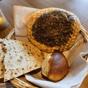 Olive & Sea - Bread Basket with Trio Dip - Mediterranean Near Me - Fort Lauderdale, Florida