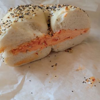 Bagel Pantry - Everything bagel with sunfried tomato cream cheese - Bagels Near Me - Metuchen, New Jersey