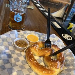 Beer and pretzel. Beer and pretzel.