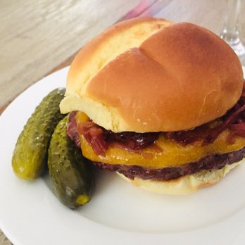 Taylored Catering - Smoked beef burger with cheddar and balsamic onions. - Caterers Near Me Taylored Catering - Smoked beef burger with cheddar and balsamic onions. - Caterers Near Me