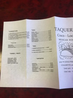 Menu photo 3 Taqueria Coco Loco Chalmette, LA Menu photo 3 Taqueria Coco Loco Chalmette, LA