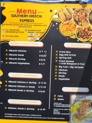 Menu photo 1 Southern Hibachi Express Greenbrier, AR Menu photo 1 Southern Hibachi Express Greenbrier, AR