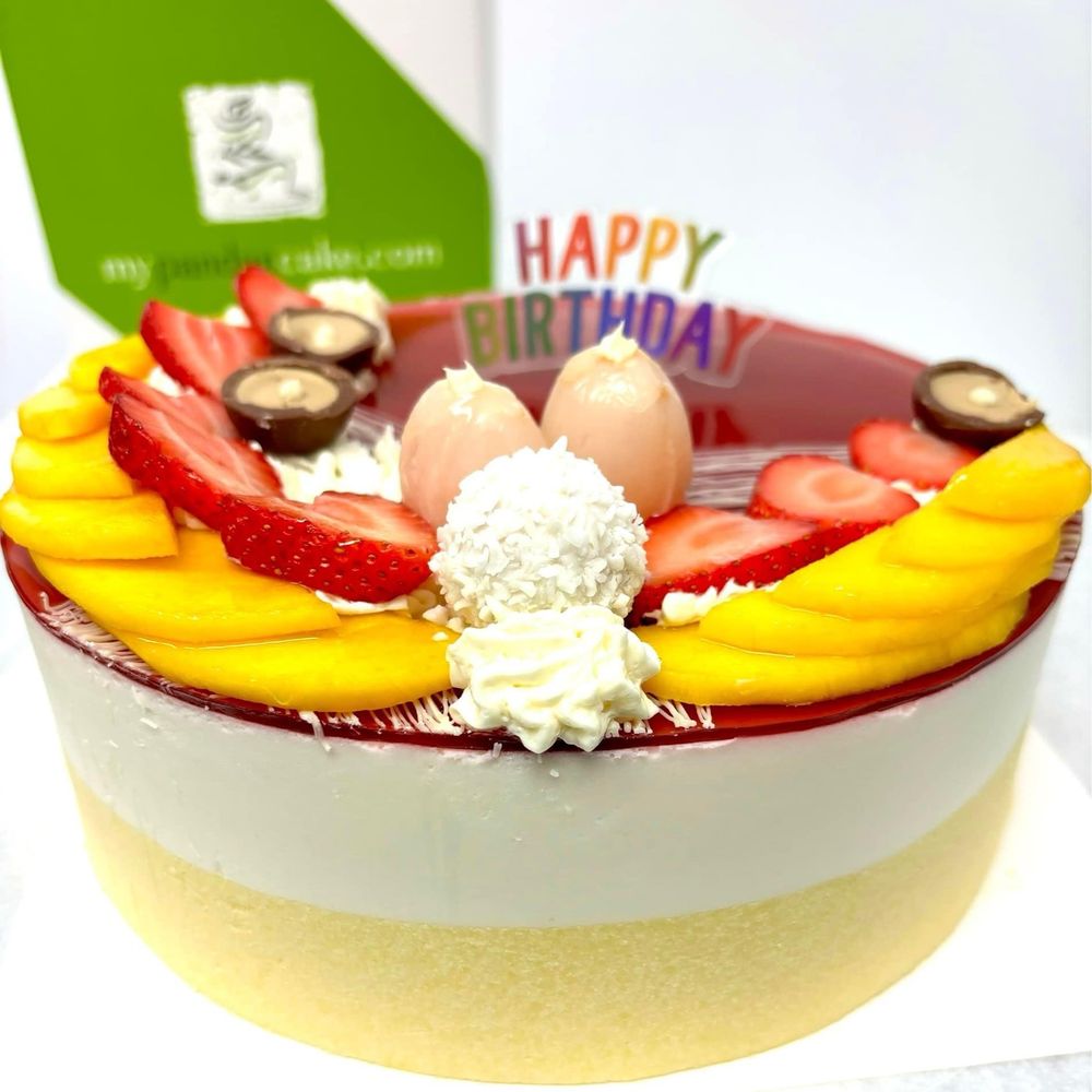 Vietlicious - Mango Cheese Mousse Birthday Cake with fruits - Bakeries Near Me - Calgary, Alberta Vietlicious - Mango Cheese Mousse Birthday Cake with fruits - Bakeries Near Me - Calgary, Alberta