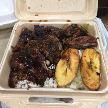 My Youth Jamaican Restaurant - Large jerk chicken/white rice/cabbage/plaintain. I love this Jamaican joint! It is sooooo yummy. - Specialty Food Near Me - Rex, Georgia