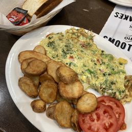 an omelet and potatoes an omelet and potatoes